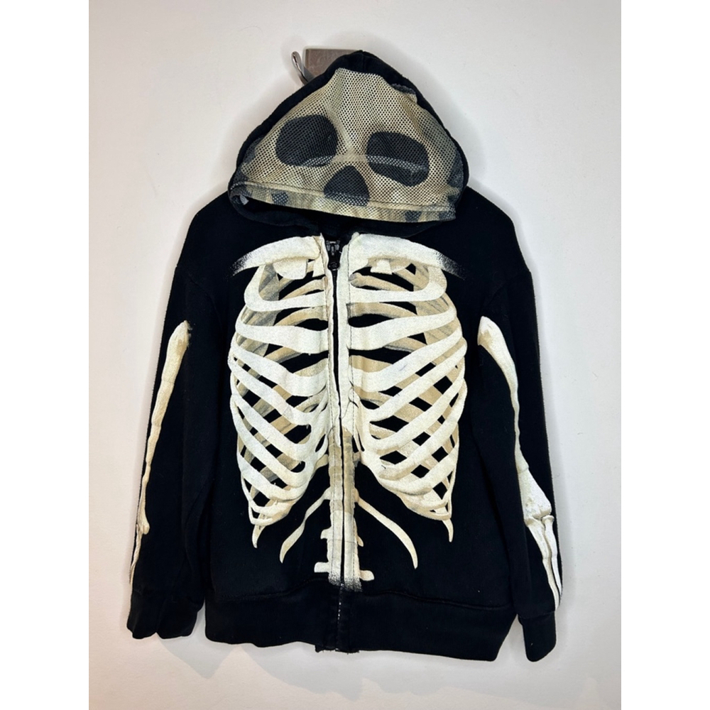 Boys Extreme Concepts Hoodie Black Skeleton XS
